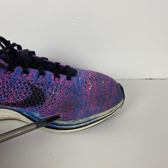 Nike Flyknit Racer Running Shoes Men's 9 Game Royal Pink Flash Purple 526628 400 - Picture 12 of 16